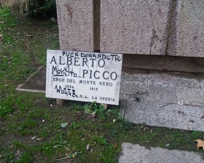 Danneggiato il monumento ad Alberto Picco