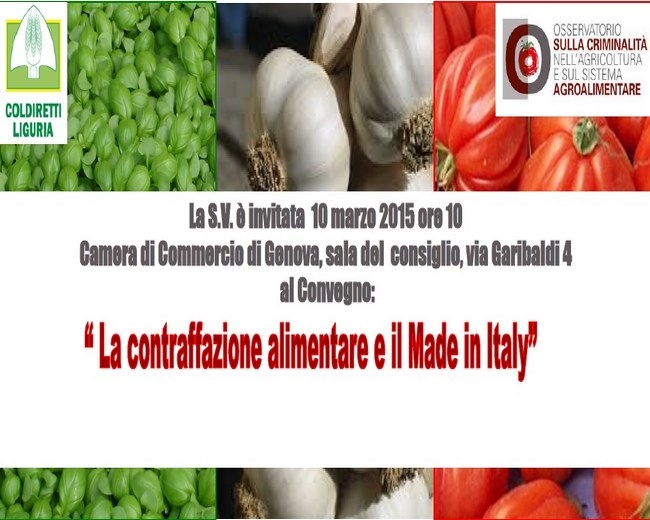 La contraffazione alimentare e il Made in Italy, convegno Coldiretti