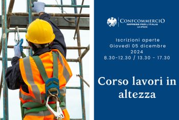 In Confcommercio aperte le iscrizioni al corso lavori in altezza