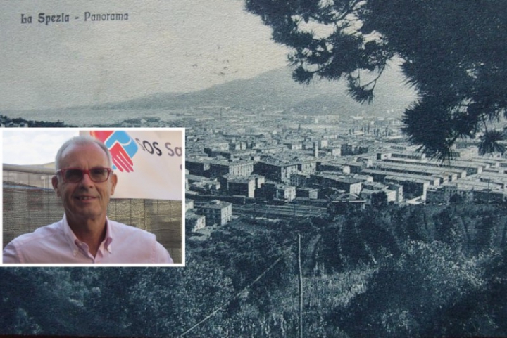 Pier Aldo Canessa e una veduta storica della Spezia
