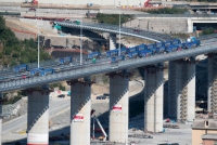 I test di collaudo sul nuovo ponte &quot;San Giorgio&quot; di Genova