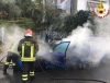 Auto in fiamme a Vezzano Ligure