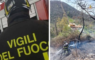 Incendio nei boschi di Luni: intervengono i Vigili del Fuoco