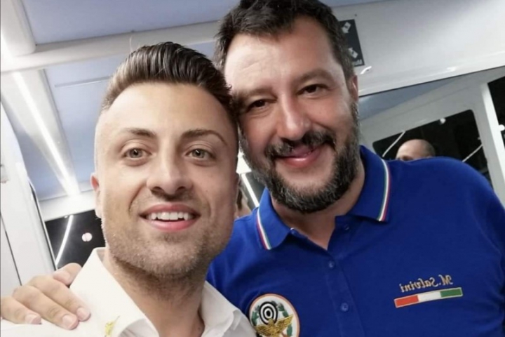 Jacopo Ruggia con il leader della Lega Matteo Salvini