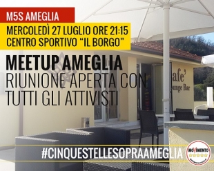 Meetup 5 Stelle Ameglia: il 27 luglio al centro sportivo &quot;Il Borgo&quot;