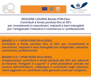 Misure attive a sostegno delle imprese: l&#039;Ufficio Credito CNA della Spezia a disposizione per consulenze e predisposizione delle domande.