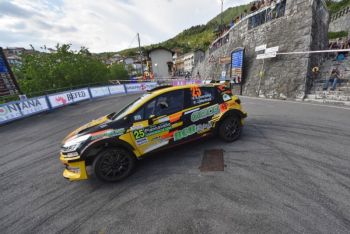 Simone Boscariol in azione al Rally Piancavallo