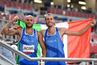 I due campioni olimpici Marcell Jacobs e Gianmarco Tamberi