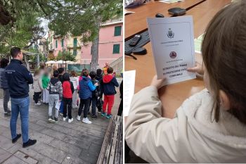 La cultura della prevenzione parte dai più piccoli: l&#039;assessore regionale alla Protezione Civile incontra i bimbi di Monterosso