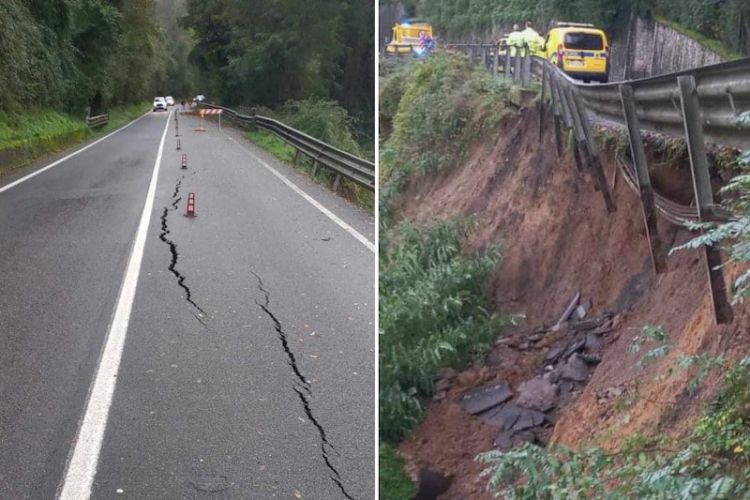 Borghetto Vara, frana sull'Aurelia nei pressi di Boccapignone: cede il manto stradale