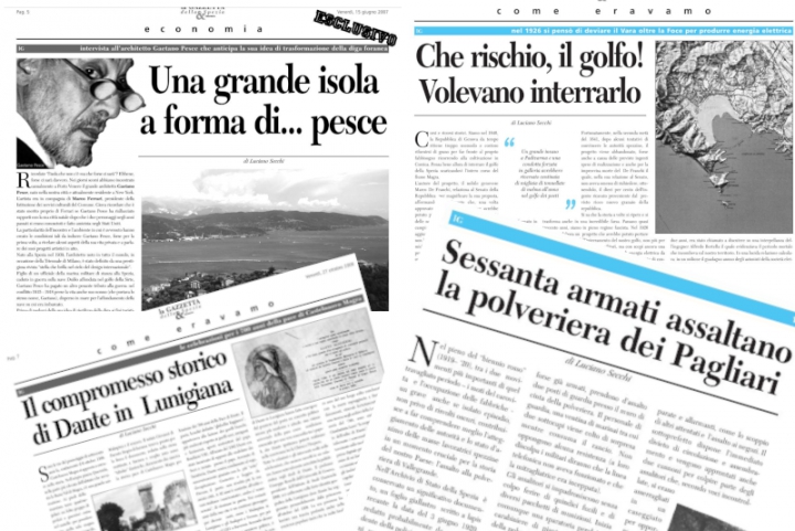 alcuni articoli scritti da Luciano Secchi per Gazzetta della Spezia