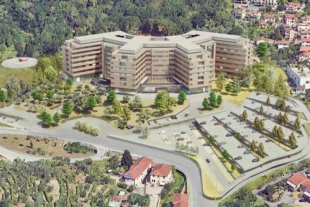 Il rendering del nuovo ospedale del Felettino