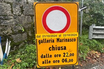 Una notte di chiusura per la galleria Marinasco sulla Variante Aurelia