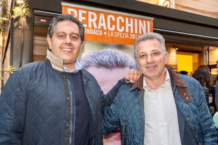 Toti e Peracchini durante la campagna elettorale del 2017
