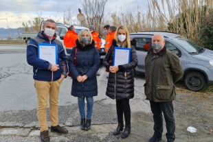 Da sinistra, On. Lorenzo Viviani, Francesca Tonelli presidente Canale Lunense, Sen. Stefania Pucciarelli e Lucio Petacchi vicepresidente Canale Lunense