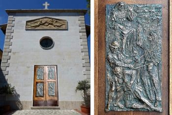 Nuovo portale per la chiesa di Montebello di Mezzo, è opera di Fabrizio Mismas