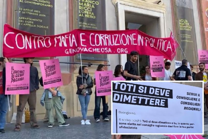 Manifestazione a Genova per chiedere le dimissioni di Toti