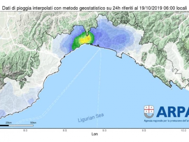 Piove sul centro della Liguria, si attende l&#039;aggiornamento dell&#039;allerta