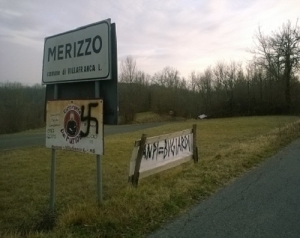 Lunigiana: Scritte nazifasciste alla vigilia della commemorazione di Ebio a Merizzo (Foto)