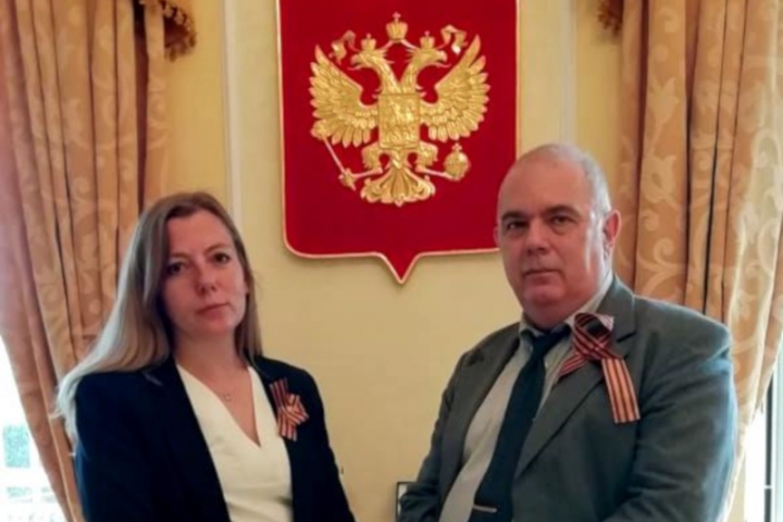 La Console Generale della Federazione Russa Maria Vedrinskaya e il Presidente dell’Associazione Russkaya Idea Angelo Sinsi