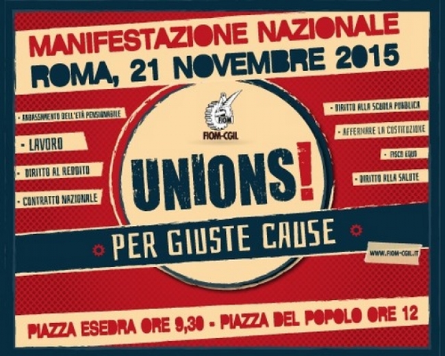 Il 21 novembre manifestazione Fiom a Roma, partenze anche dalla Spezia