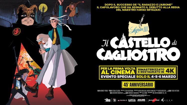 “Lupin III – Il Castello di Cagliostro” di Hayao Miyazaki: al cinema solo il 4, 5, 6 marzo