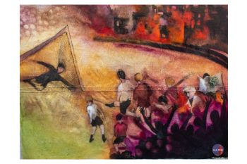 I calciatori-eroi del &#039;44 dipinti da Federico Anselmi in un quadro da donare alla città