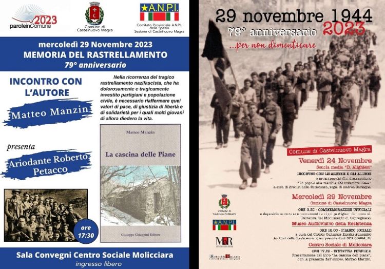 A Castelnuovo giornata di incontri in memoria del rastrellamento nazifascita del 1944 in Val di Magra