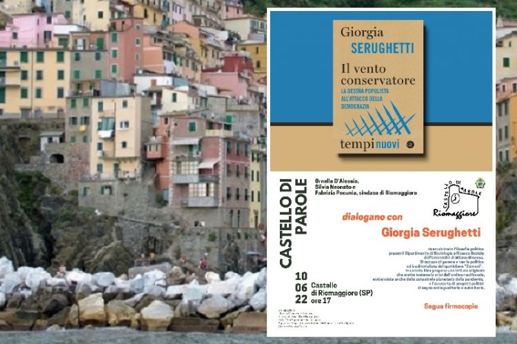 A Riomaggiore il sesto appuntamento con la rassegna &quot;Castello di Parole&quot;, protagonista Giorgia Serughetti