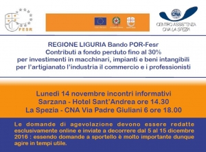 Incontri informativi su contributi a fondo perduto per le imprese