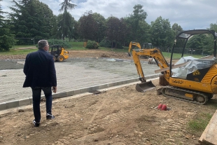 Pierluigi Peracchini nell&#039;area del cantiere