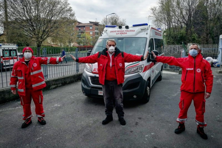 La Croce Rossa spezzina a Bergamo durante la prima fase dell&#039;emergenza