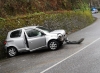 Auto contro un muro lungo la strada per le Cinque Terre