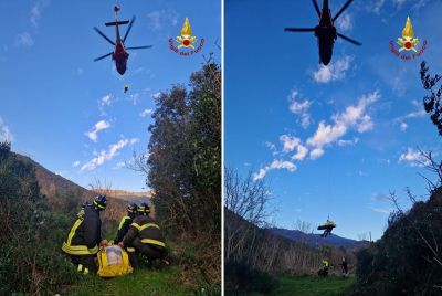 Cade da una scala nel suo frutteto, anziano trasportato al San Martino