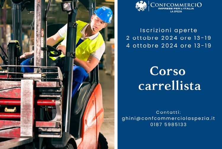 Sicurezza sul lavoro, al via il corso per carrellisti organizzato da Confcommercio La Spezia