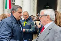 Toti con Giovanni Maria Flick, presidente emerito della Corte Costituzionale, durante le celebrazioni a Genova