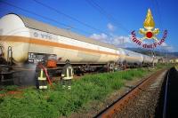 Principio d&#039;incendio su un carro ferroviario che trasporta GPL: l&#039;intervento dei Vigili del Fuoco