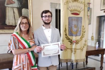 Il campione del mondo di latino Matteo Palandri ricevuto dal sindaco Ponzanelli