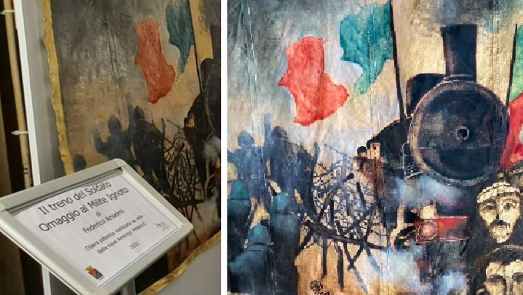 Il quadro del pittore Federico Anselmi accompagna il viaggio del “Treno della Memoria”