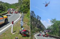 Incidente sul Passo del Bracco, scontro fra tre moto