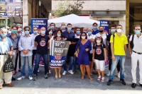 Il gazebo di questa mattina in largo Caffarata alla Spezia