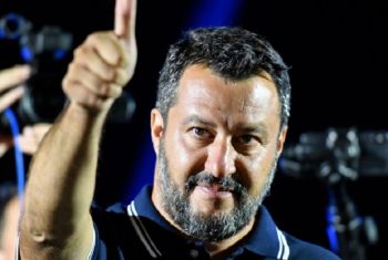 Il leader della Lega Matteo Salvini a Sarzana