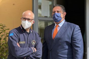 Il Presidente della Liguria Toti con Il Capo del Dipartimento nazionale di Protezione civile Fabrizio Curcio