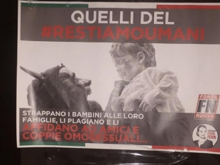 Manifesti di Forza Nuova sulla porta della sede PD, &quot;Clima intollerabile&quot;