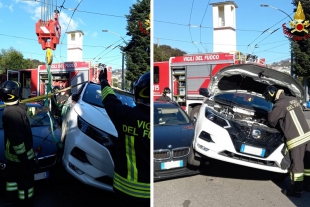 Incidente stradale all&#039;incrocio tra via Liguria e via Bragarina