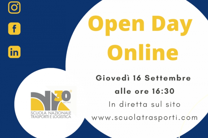 Scuola Nazionale Trasporti e Logistica, Open day online su formazione giovani 18-29 anni